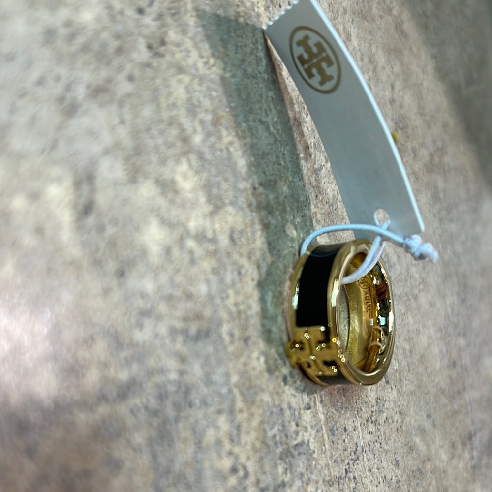 Tory Burch Gold and Black Ring Band